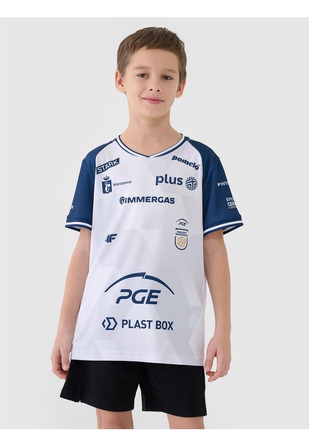 4f - 4F Koszulka meczowa replika domowa z sezonu 2024/25 dziecięca 4F x PGE Projekt Warszawa - multikolor 122/128 (6-8 lat). Okazja: do domu. Typ kołnierza: dekolt w serek. Kolor: wielokolorowy. Materiał: dzianina, włókno, materiał, syntetyk. Wzór: gładki, ze splotem. Sezon: lato. Styl: klasyczny, sportowy