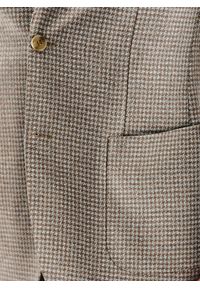 Pako Lorente - PAKO LORENTE - Jasnobrązowa marynarka w drobną kartkę. Okazja: na co dzień. Kolor: brązowy. Materiał: poliester, wełna. Wzór: kratka. Styl: casual #6