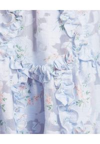 NEEDLE & THREAD - Letnia sukienka za kostki. Typ kołnierza: dekolt kwadratowy. Kolor: niebieski. Materiał: żakard, materiał. Wzór: kwiaty. Sezon: lato #5