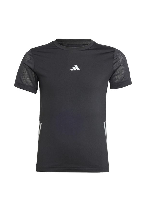 Adidas - Running AEROREADY 3-Stripes Tee. Kolor: czarny, szary, wielokolorowy. Materiał: materiał. Sport: bieganie