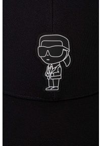 Karl Lagerfeld czapka z daszkiem kolor czarny z aplikacją. Kolor: czarny. Wzór: aplikacja #4