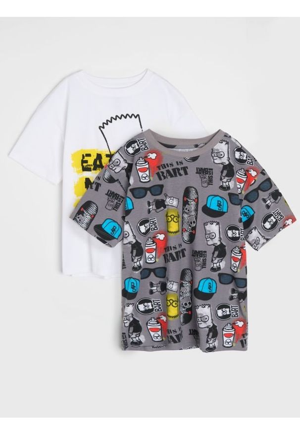Sinsay - Koszulki 2 pack The Simpsons - wielobarwny