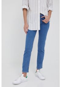 Lee jeansy ELLY MID LEXI damskie medium waist. Kolor: niebieski