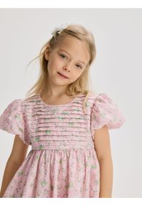 Reserved - Sukienka we wzory - pastelowy róż. Kolor: różowy. Materiał: tkanina #1