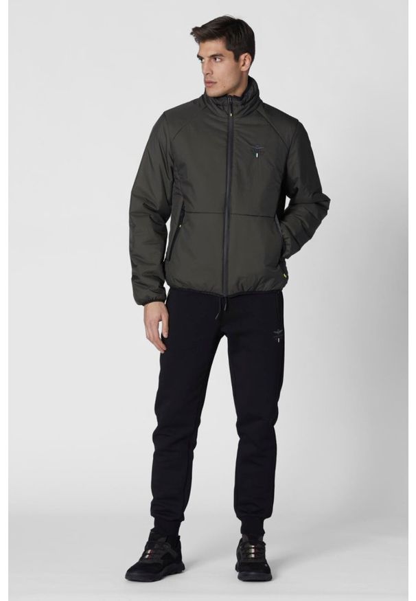 Aeronautica Militare - AERONAUTICA MILITARE Czarne męskie dresowe spodnie Sporty, Rozmiar XXL. Kolor: czarny. Materiał: dresówka