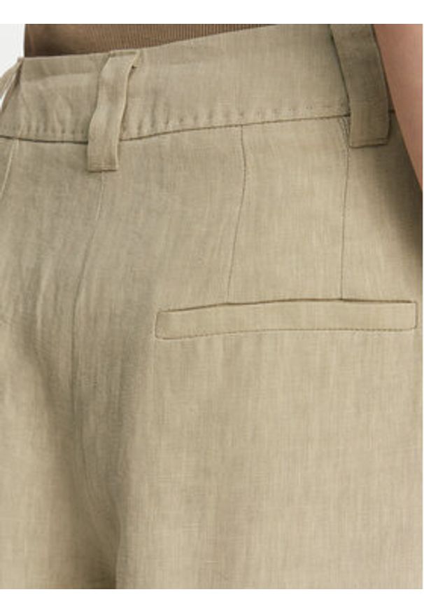 Marella Spodnie palazzo Zama 2513131132200 Khaki Regular Fit. Kolor: brązowy. Materiał: len