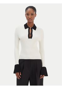 Hugo - HUGO Sweter Sharro 50542608 Beżowy Slim Fit. Kolor: beżowy. Materiał: wiskoza #1