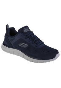 skechers - Buty sportowe Sneakersy męskie, Skechers Track-Broader. Zapięcie: sznurówki. Kolor: niebieski. Materiał: materiał. Szerokość cholewki: normalna. Sport: turystyka piesza