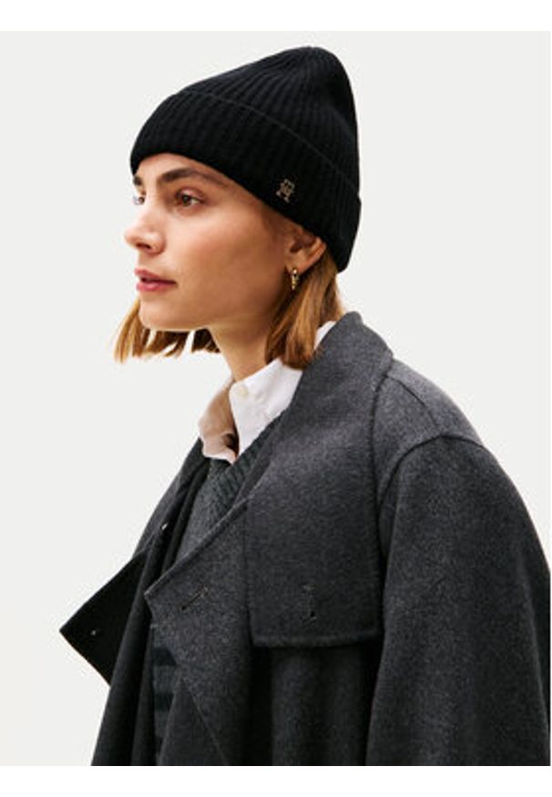 TOMMY HILFIGER - Tommy Hilfiger Czapka Th Cashmere AW0AW17772 Czarny. Kolor: czarny. Materiał: kaszmir, materiał