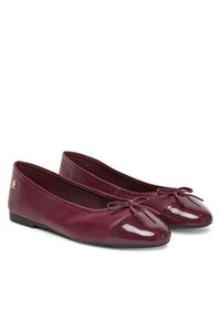 TOMMY HILFIGER - Tommy Hilfiger Baleriny Patent Toe-Cap FW0FW08830 Bordowy. Kolor: czerwony. Materiał: skóra #5