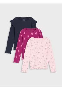 Sinsay - Prążkowane koszulki z długimi rękawami 3 pack - wielobarwny. Materiał: prążkowany. Długość rękawa: długi rękaw. Długość: długie #1