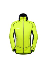 Bluza polarowa męska Mammut Taiss Light ML Hooded. Kolor: zielony, wielokolorowy, żółty. Materiał: polar