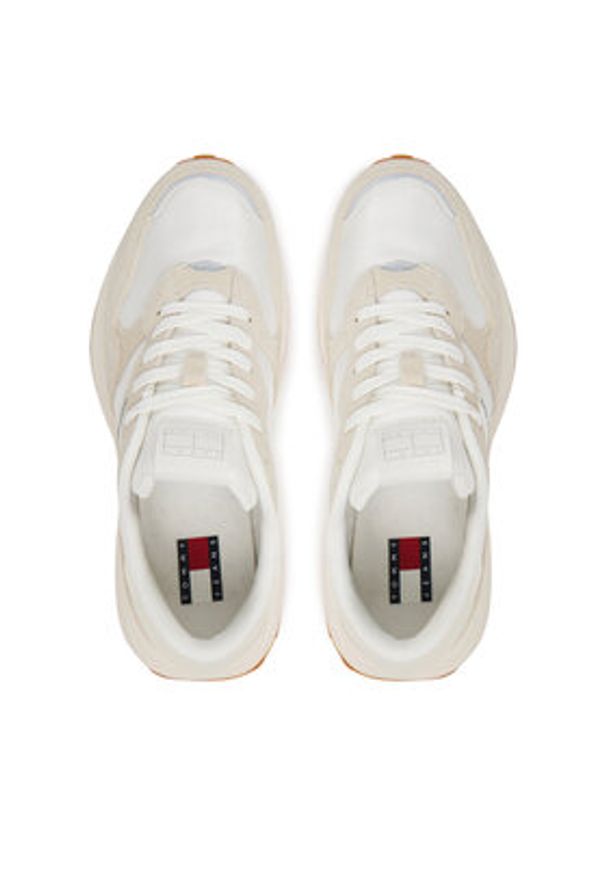 Tommy Jeans Sneakersy Tjw Cleated Runner EN0EN02788 Biały. Kolor: biały. Materiał: zamsz, skóra