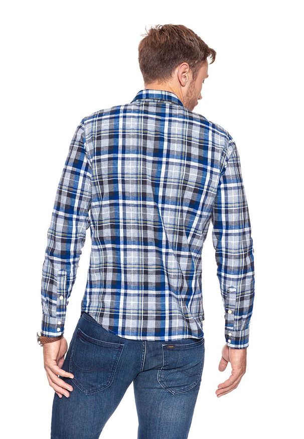 Lee - KOSZULA LEE RIDER SHIRT NIGHT BLUE L856ZEDY. Okazja: na co dzień. Materiał: materiał. Długość rękawa: długi rękaw. Długość: długie. Styl: casual
