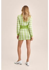 mango - Mango spódnica Dotty kolor zielony mini prosta. Okazja: na co dzień. Stan: podwyższony. Kolor: zielony. Styl: casual #7