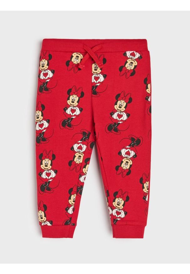 Sinsay - Spodnie dresowe Minnie Mouse - czerwony. Kolor: czerwony. Materiał: dresówka. Wzór: motyw z bajki