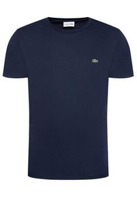 Lacoste T-Shirt TH6709 Granatowy Regular Fit. Kolor: niebieski. Materiał: bawełna