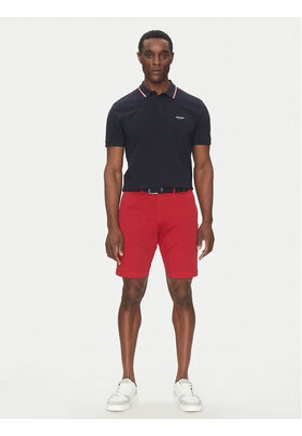 Hechter Paris Polo 74018 151902 Granatowy Regular Fit. Typ kołnierza: polo. Kolor: niebieski. Materiał: bawełna