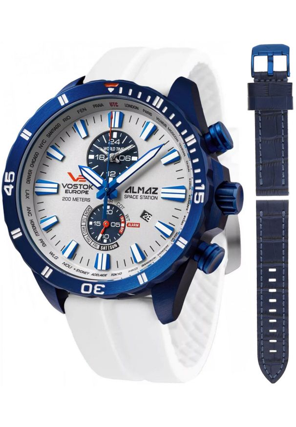 Zegarek męski Vostok Europe YM8J-320D657SW biały. Kolor: biały