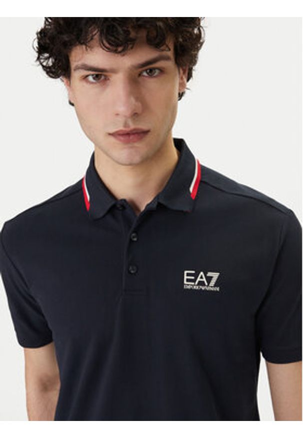 EA7 Emporio Armani Polo 7M001604 AF13511 UB102 Granatowy Regular Fit. Typ kołnierza: polo. Kolor: niebieski. Materiał: bawełna