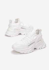 Born2be - Białe Sneakersy Orilea. Kolor: biały. Materiał: materiał. Szerokość cholewki: normalna. Wzór: aplikacja