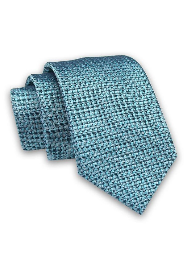 Alties - Miętowy Elegancki Męski Krawat -ALTIES- 7cm, Stylowy, Klasyczny, Turkusowy, w Drobny Rzucik. Kolor: miętowy, wielokolorowy, turkusowy. Materiał: tkanina. Styl: klasyczny, elegancki
