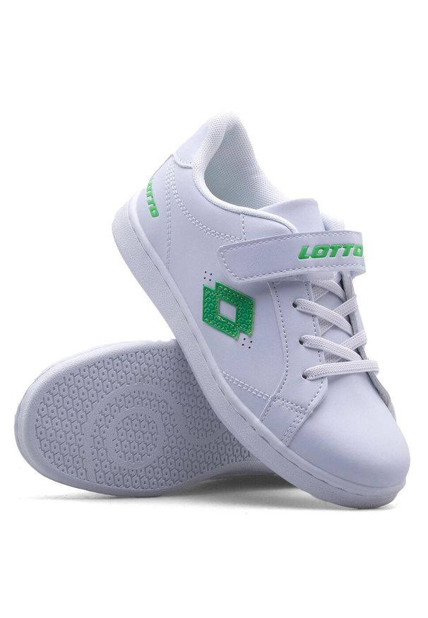 LOTTO - Buty dziecięce na rzep Lotto JAMBOL K. Zapięcie: rzepy. Kolor: zielony, biały, wielokolorowy. Sport: turystyka piesza