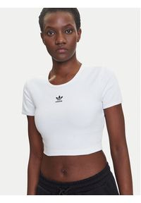 Adidas - adidas T-Shirt Essentials JC9026 Biały Slim Fit. Kolor: biały. Materiał: wiskoza, bawełna #4