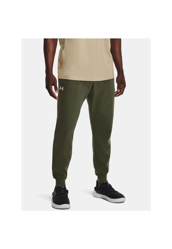 Spodnie Męskie Under Armour Dresowe Joggery Sportowe Rival Fleece 4xl. Kolor: zielony. Materiał: dresówka. Sport: fitness