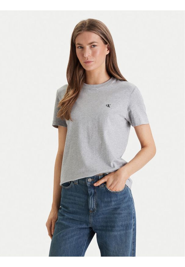 Calvin Klein Jeans T-Shirt Archive LV047B224G Szary Regular Fit. Kolor: szary. Materiał: bawełna