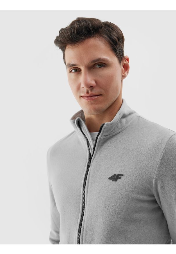 4f - 4F Polar ze stójką regular męski - szary XXL. Typ kołnierza: kołnierzyk stójkowy. Kolor: szary. Materiał: polar. Wzór: gładki. Sezon: zima. Sport: turystyka piesza, snowboard, narciarstwo
