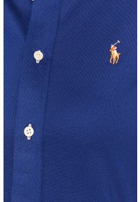 Polo Ralph Lauren - Koszula bawełniana. Okazja: na co dzień. Typ kołnierza: polo. Kolor: niebieski. Materiał: bawełna. Długość rękawa: długi rękaw. Długość: długie. Wzór: gładki. Styl: casual, klasyczny #2