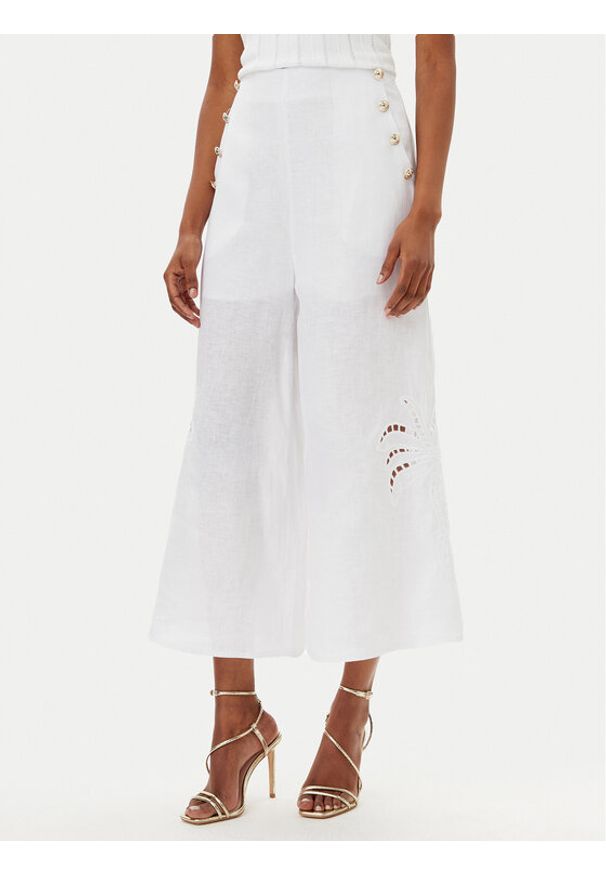 MET Kuloty M10 278PT Biały Relaxed Fit. Kolor: biały. Materiał: len