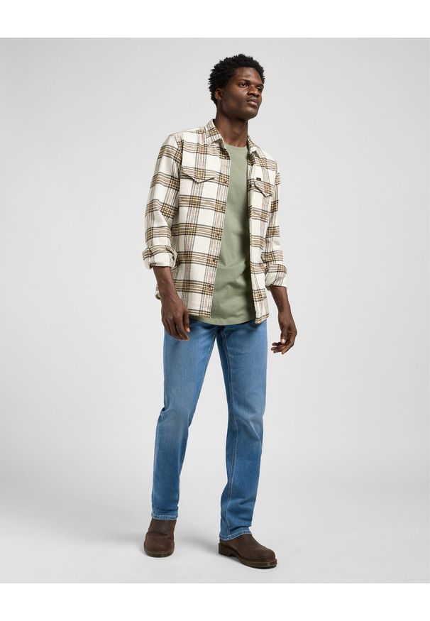 Lee - MESKA KOSZULA LEE CLEAN WESTERN SHIRT ECRU OCHRE PLAI 112371319