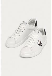 Karl Lagerfeld - Buty skórzane. Nosek buta: okrągły. Zapięcie: sznurówki. Kolor: biały. Materiał: skóra #4