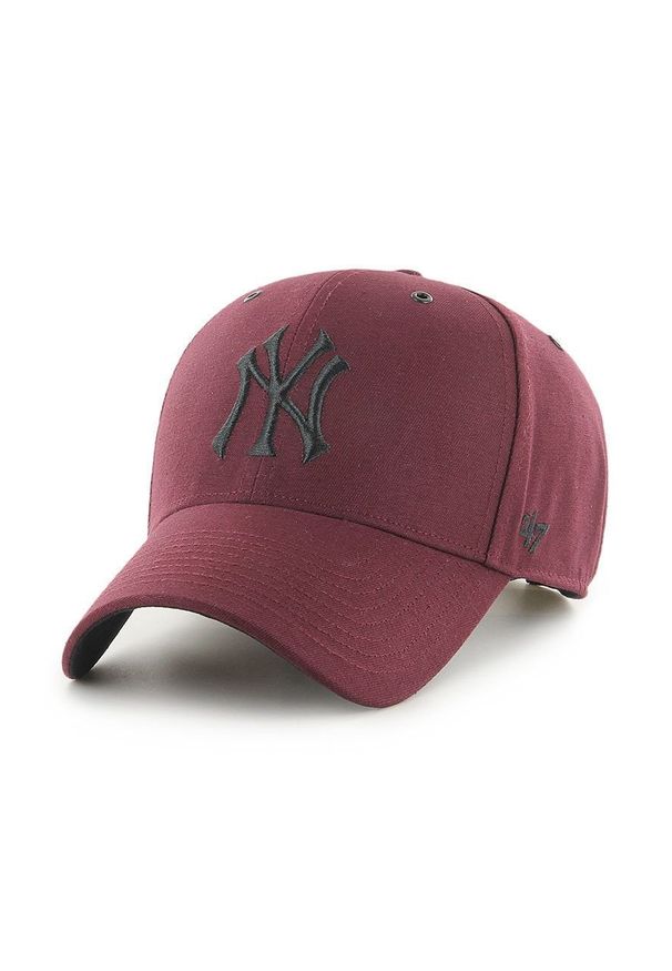 47 Brand - 47brand Czapka MLB New York Yankees kolor fioletowy z aplikacją. Kolor: fioletowy. Wzór: aplikacja