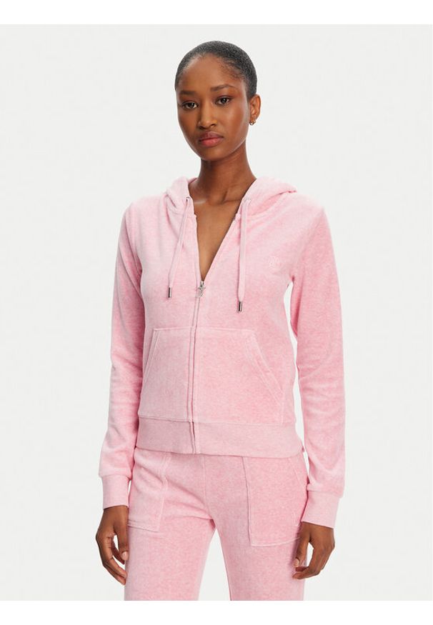 Juicy Couture Bluza Robertson JCAP176 Różowy Slim Fit. Kolor: różowy. Materiał: syntetyk