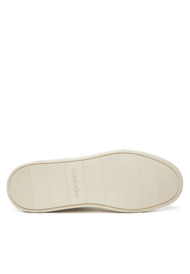 Calvin Klein Sneakersy Low Top Lace Up Logo HM0HM01653 Biały. Kolor: biały. Materiał: skóra