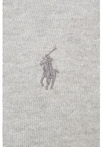 Polo Ralph Lauren sweter bawełniany 710670789002 męski kolor szary lekki. Okazja: na co dzień. Typ kołnierza: polo. Kolor: szary. Materiał: bawełna. Długość rękawa: długi rękaw. Długość: długie. Styl: casual #4