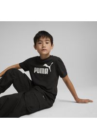 Puma - Młodzieżowa koszulka ESS z logo No. 1 PUMA Black. Kolor: czarny. Materiał: guma. Wzór: nadruk. Sport: joga i pilates