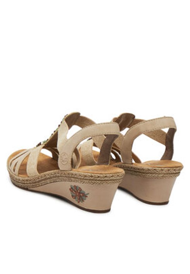 Rieker Sandały V2451-62 Beżowy. Kolor: beżowy. Materiał: syntetyk, materiał