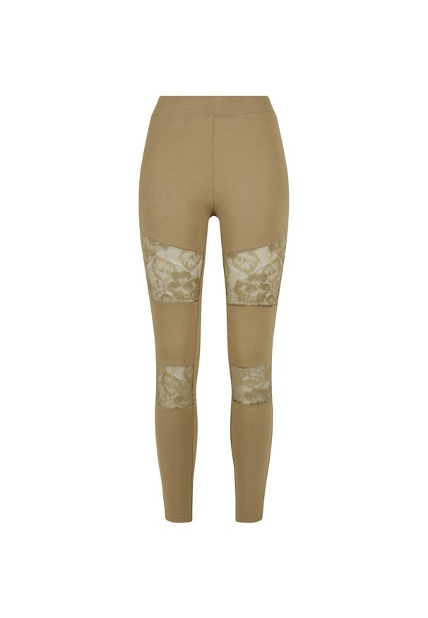 Legginsy damskie Urban Classics Laces Inset. Kolor: zielony