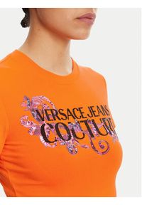 Versace Jeans Couture T-Shirt 78HAHC05 Pomarańczowy Slim Fit. Kolor: pomarańczowy. Materiał: bawełna #3