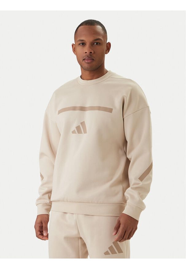 Adidas - adidas Bluza Z.N.E. KE4705 Beżowy Loose Fit. Kolor: beżowy. Materiał: bawełna