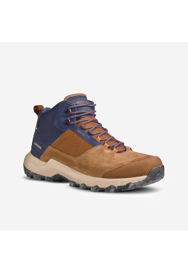 quechua - Buty turystyczne męskie Quechua mh500 mid wodoodporne. Kolor: niebieski, brązowy, wielokolorowy. Materiał: kauczuk. Szerokość cholewki: normalna. Sport: outdoor, turystyka piesza