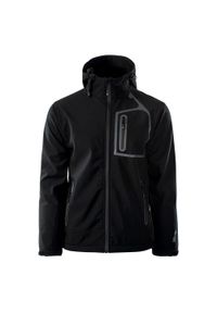 Hi-tec - Męska Kurtka Soft Shell Prince II. Kolor: czarny. Materiał: softshell. Sport: turystyka piesza