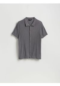 Reserved - Rozpinany sweter - ciemnoszary. Kolor: szary. Materiał: dzianina, wiskoza #1