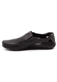 Olivier Buty męskie mokasyny 901 lato czarny lico czarne. Okazja: na co dzień. Zapięcie: bez zapięcia. Kolor: czarny. Materiał: materiał, skóra, len, guma. Sezon: lato. Styl: casual #6