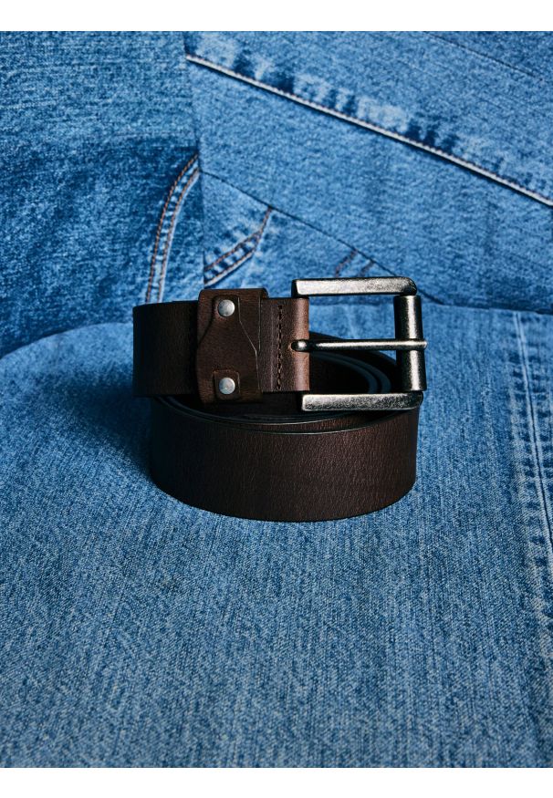 Big-Star - Pasek męski skórzany brązowy Rinde 803. Kolor: brązowy. Materiał: skóra. Styl: casual, klasyczny