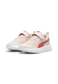 Puma - Dziecięce sneakersy z alternatywnym zapięciem Evolve Run Mesh PUMA. Kolor: różowy, czerwony, wielokolorowy, biały. Materiał: mesh. Sport: bieganie